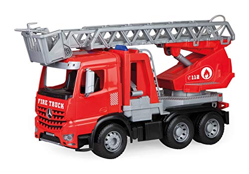 Lena 04615 - Worxx Feuerwehr Leiterwagen Mercedes Benz Arocs, Feuerwehrauto ca. 48 cm, Feuerwehrwagen, Rot von Lena