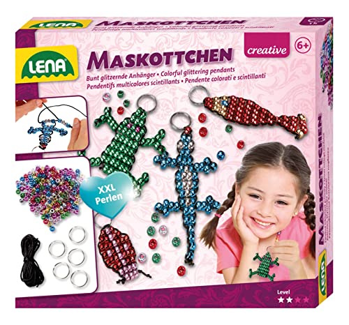 Lena 42688 - Bastelset für 4 Maskottchen mit 290 Perlen von Lena