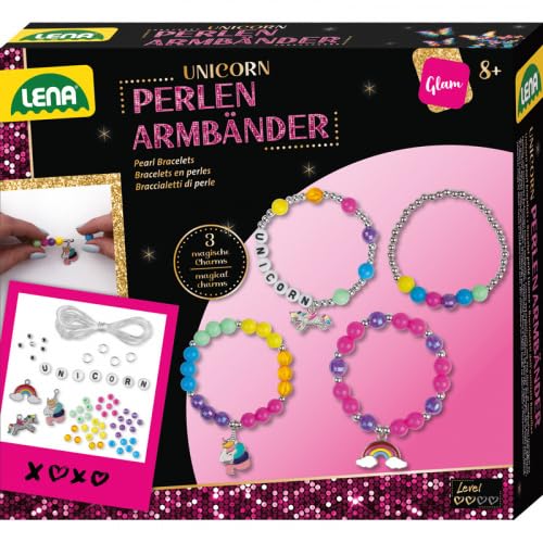 Lena 42708 Perlen Armbänder Unicorn, Faltschachtel, Mehrfarbig von Lena