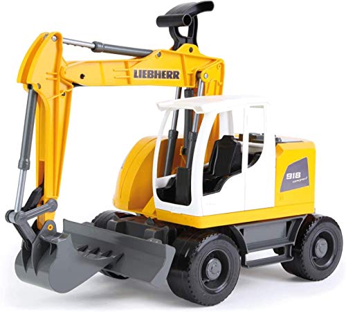 Lena 4611 WORXX Liebherr A918 Compact Litronic, ca. 48 cm, Konstruktionsspielzeugfahrzeug für Kinder ab 3 Jahren, robuster Bagger mit funktionellem Baggerarm und Schubschild von Lena