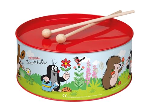 Lena 52606 Der Kleine Maulwurf Blechtrommel Ø 20 cm, Kindertrommel aus Blech mit 2 Schlägel, Schlaginstrument zum Musizieren, Musikinstrument für Kinder ab 3 Jahre, Trommel mit Motiv, Mehrfarbig, S Lena 52606 Der Kleine Maulwurf Blechtrommel Ø 20 cm, Kindertrommel aus Blech mit 2 Schlägel, Schlaginstrument zum Musizieren, Musikinstrument für Kinder ab 3 Jahre, Trommel mit Motiv, Mehrfarbig, S von Lena