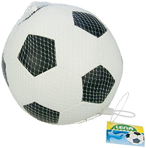 Lena 62178EC Soft-Fußball schwarz/weiß 18 cm - Softball Fußball aus Schaumstoff für langen Ballspielspaß, Kinder Schaumstoffball indoor & outdoor von Lena