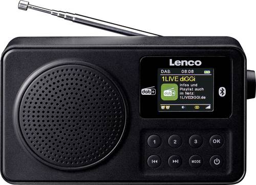 Lenco PDR-033BK Kofferradio DAB+, FM Schwarz von Lenco