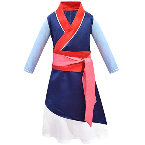 Lengender Prinzessin Mulan Kleid Kind Mädchen Kostüm (Dress A, 150) von Lengender