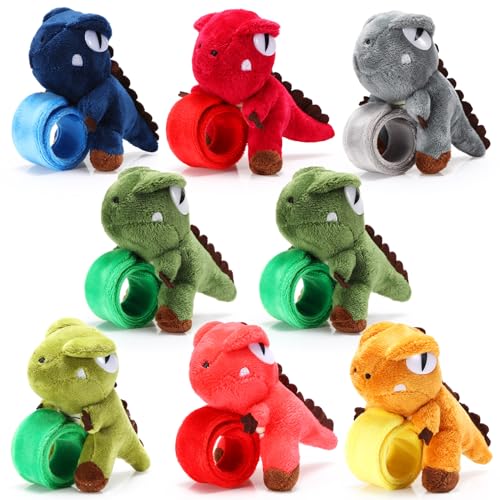 Lenwen - 8 Stück Plüschtierarmbänder für Kinder, entzückende Plüscharmbänder für Mädchen und Jungen, Geburtstagsgeschenke (Dinosaurier) von Lenwen