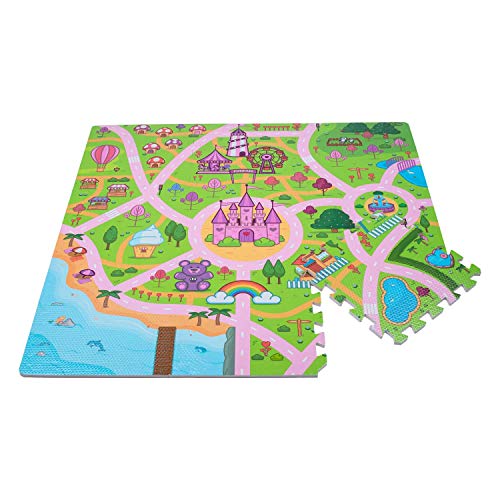 Leo & Emma Hochwertige Puzzlematte Spielstraße Kinder-Spielteppich Spielmatte mit Straßenzug Als Krabbelmatte zum Toben, mit tollem Straßenmuster, Spieldecke von Leo & Emma