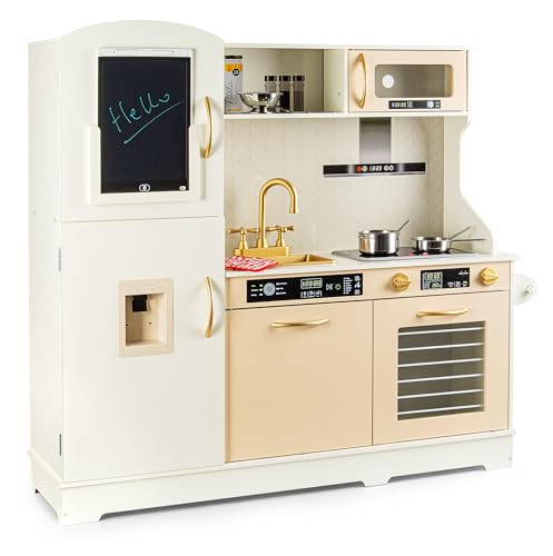 Leomark Kinderküche aus Holz Weiß-Gold – Spielküche mit Zubehör, Kreidetafel & magischem Tablet – Moderne Holzspielküche Note für Kinder ab 3 Jahren – Rollenspiel für Mädchen & Jungen Leomark Kinderküche aus Holz Weiß-Gold – Spielküche mit Zubehör, Kreidetafel & magischem Tablet – Moderne Holzspielküche Note für Kinder ab 3 Jahren – Rollenspiel für Mädchen & Jungen von Leomark