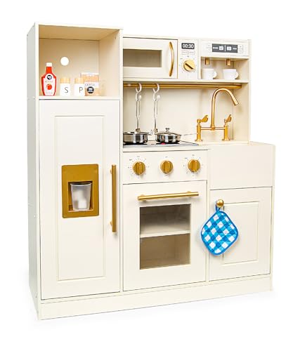 Leomark Holzküche für Kinder Roma White Kinderküche mit Zubehör Spielküche mit Pfanne, Töpfen, Küchenutensilien Rollenspielküche Küchenset Höhe 89 cm Geschenk für Mädchen Jungen Leomark Holzküche für Kinder Roma White Kinderküche mit Zubehör Spielküche mit Pfanne, Töpfen, Küchenutensilien Rollenspielküche Küchenset Höhe 89 cm Geschenk für Mädchen Jungen von Leomark