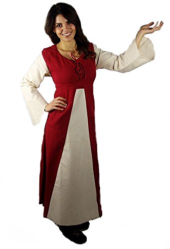 Leonardo Carbone Mittelalter Marktkleid - Damen Faelis L/rot/Natur von Leonardo Carbone