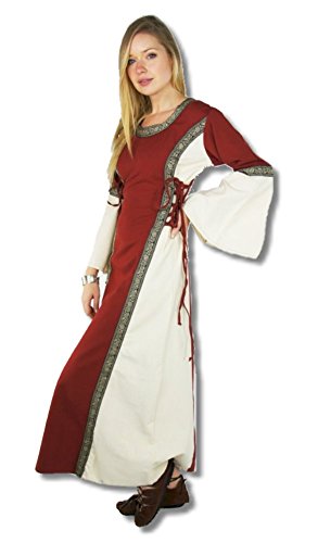 Leonardo Carbone Mittelalter Marktkleid - Damen Marian M/rot/Natur von Leonardo Carbone