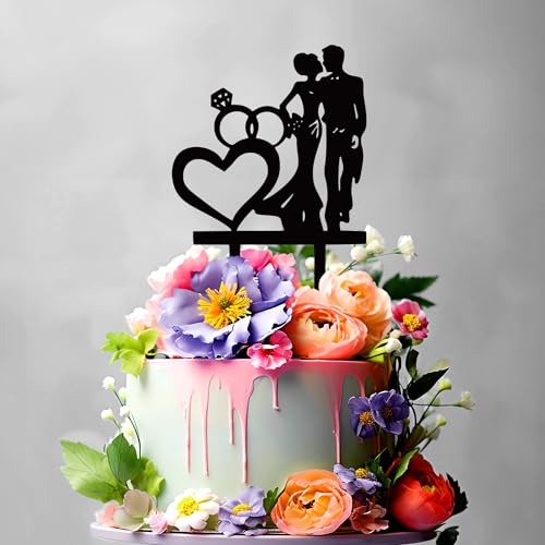 Zum Geburtstag Viel Glück - Cake Topper - Blumenstecker - Tortenstecker personalisiert in 7 Farbe Aus MDF Holz Tortenaufleger - Tortenfigur, Kuchen Deko - Blumen Deko #R1 (#R7) von Leongeschenke