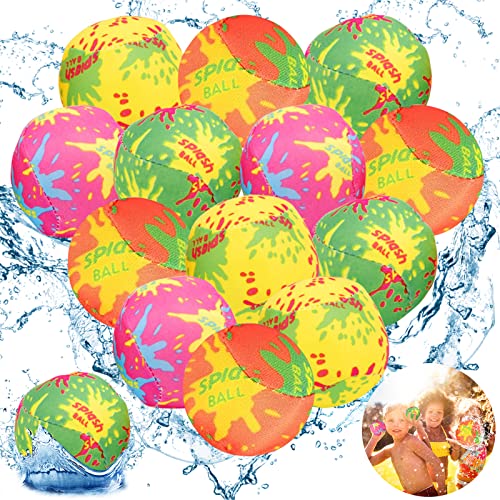 Wasserbomben Wiederverwendbar, 12 Stück Splash Ball, Wasserbälle, Kinder-Erwachsenen-Wasserball-Set, Wiederbefüllbare Wasserbomben für Wasserspielzeug Kinder Outdoor, Pool Spielzeug, Strandspielzeug von Leonshco