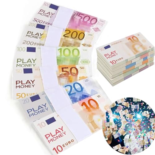 120 Blätter Spielgeld Euro Scheine Nennwert 10/20/50/100/200/500 - Sehr Gut Geeignet für Kinder ältere Menschen, um Das Zählen Zählen zu Lernen und die Kognitiven Fähigkeiten des Geldes zu Verbessern von Leonshco