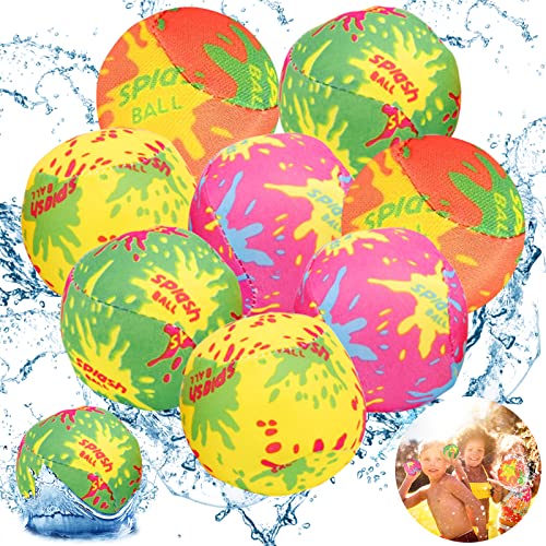 LEONSHCO 8 Stück Farbige Wasserbomben Wiederverwendbar,Schnelle Füllung Wasserbälle Aus Baumwolle/Splash Ball/Kinder Erwachsene Wasserball-5cm,Geeignet Für Schwimmbäder,Partys,Sommer Im Freien,Etc von Leonshco