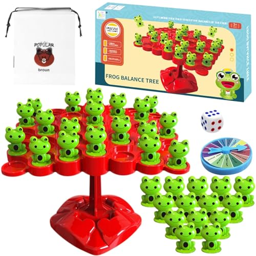 Frosch Balance Mathe Spiel, Kinder-Vorschul-Lernspielzeug, Zählen und Rechnen Lernspielzeug, Frosch Waage für Kinder, Zwei Spieler Frosch Balance Brettspiel, Lustiges Frosch Balance Spielzeug von Leonshco