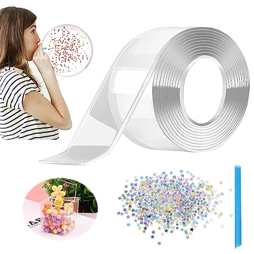 Leonshco Nano Tape Bubbles Set,3m Multifunktionales Nanotape,DIY Craft Creative Blow Bubbles,Nano Tape Elastic Bubble,Nano Tape Set Nanoblasen,Spielzeug für Mädchen, Jungen von Leonshco