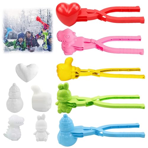 Schneeballzange, 5 Stück Schneeball Former, Schneespielzeug Kinder Schneeball Zange, Snow Toys Schneeballformer, Winter Outdoor Spielzeug Snowball Maker, Damit Kinder Im Schnee Spielen Können (B) von Leonshco