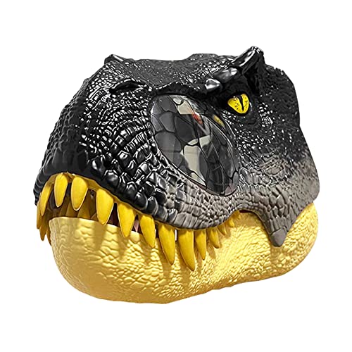 Dino Maske mit Soundeffekte Dinosaurier Maske mit Beweglichem Kiefer Realistische Dinosaur Mask mit Gummiband Halloween Cosplay Party Geschenk Requisiten Dino Mask für Kinder und Erwachsene (Grau) von Lergas