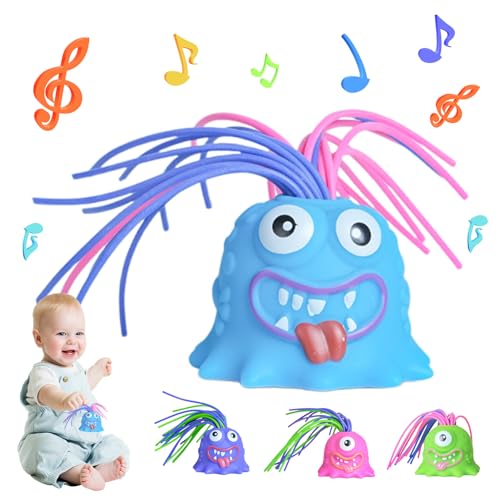 Haare Ziehen Fidget Spielzeug, Anti Stress Monster mit Schreihals, Haarziehendes Zappelspielzeug mit Geräuschen, Lustiges Haare Ziehen Spielzeug für Kinder uand Erwachsene (Blau) von Lergas