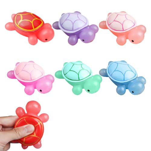 Squishy Schildkröte Anti Stress Spielzeug, 6 Stück Bunte Kleine Schildkröte Squishy Toy, Schildkröte Squeeze Spielzeug, Kleine Schildkröte Fidget Toys, Kleine Schildkröte Stressabbau Spielzeug (B) von Lergas