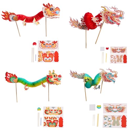 3D Chinese Papierpuppenpuppen Tanz Dragon Assembly Spielzeugset Für Kinder Teenager Erwachsene Interaktive 3D Papier Drachen Puppen Bastel Set von Lerpwige