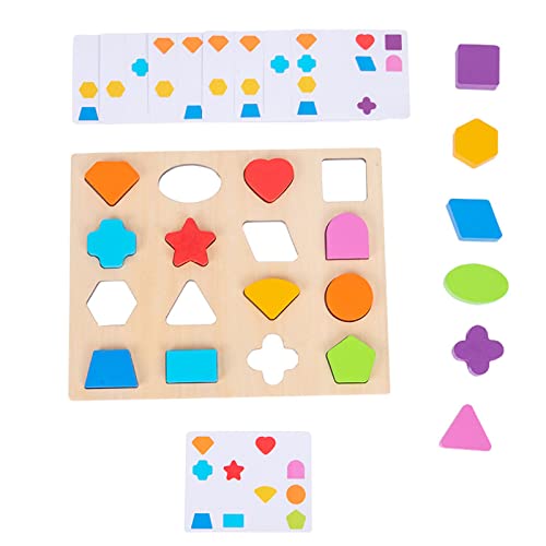 Holzpuzzle Geometrisch Passend Lernpuzzle Kinderspielzeug Entwicklungsspielzeug Kindergeschenk von Lerpwige