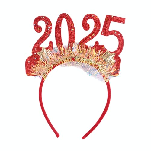 Lerpwige 2025 Neujahr Kopfschmuck Karneval Pailletten Kopfschmuck Urlaub Party Zubehör Haarschmuck für Frauen und Mädchen von Lerpwige