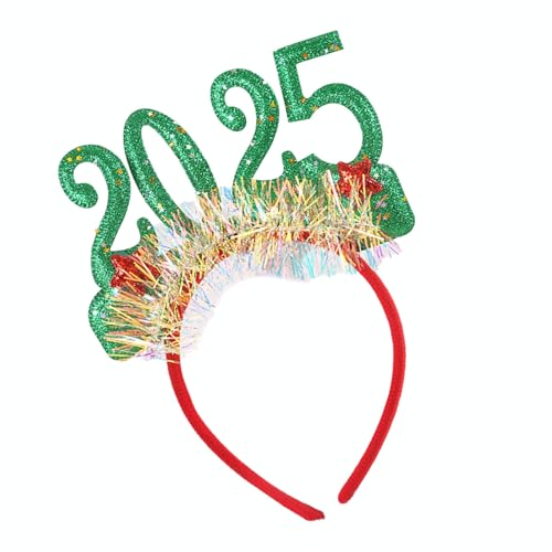 Lerpwige 2025 Neujahr Kopfschmuck Karneval Pailletten Kopfschmuck Urlaub Party Zubehör Haarschmuck für Frauen und Mädchen von Lerpwige