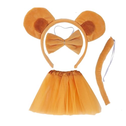 Lerpwige Affe Cosplay Kostüm Affe Ohr Stirnband Affe Schwanz Bowtie Halloween Cosplay Party Zubehör Kind Mädchen von Lerpwige