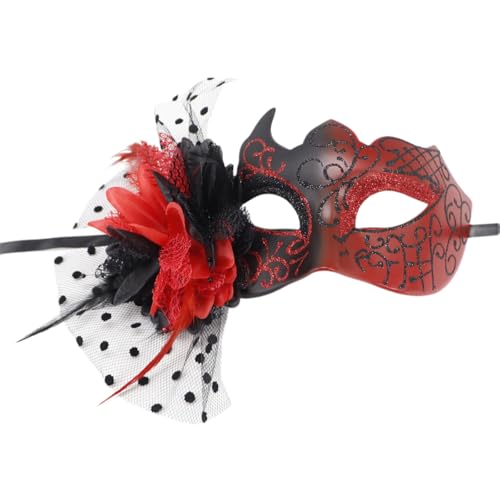 Lerpwige Blumenmaskerade, halbes Gesicht, Maskerade, gefiedert, Halloween-Brillen für Frauen, Hochzeit, Party Lerpwige Blumenmaskerade, halbes Gesicht, Maskerade, gefiedert, Halloween-Brillen für Frauen, Hochzeit, Party von Lerpwige
