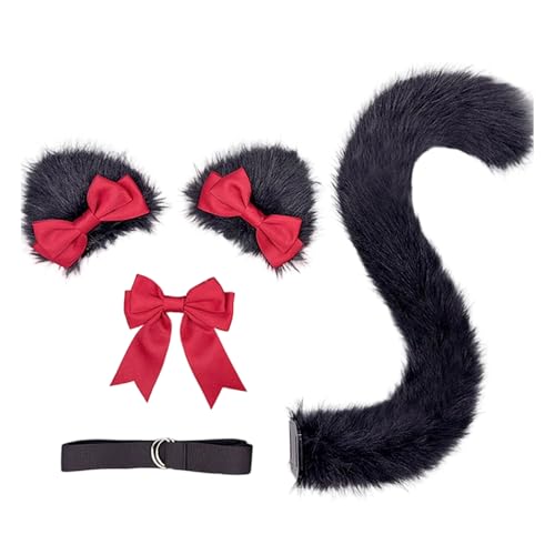 Lerpwige Catgirl-Kostüm mit pelzigen Kätzchen-Ohren, Schwanz, Halloween, Tier, Cosplay, Zubehör für Damen, Mädchen, Maskerade, Halloween, Geburtstag, Damenkostüm Lerpwige Catgirl-Kostüm mit pelzigen Kätzchen-Ohren, Schwanz, Halloween, Tier, Cosplay, Zubehör für Damen, Mädchen, Maskerade, Halloween, Geburtstag, Damenkostüm von Lerpwige
