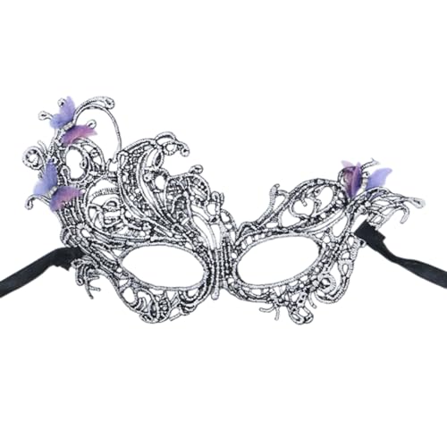 Lerpwige Damen-Maskenmaske mit Strasssteinen, Ball, Abschlussball, Venezianerparty, halbes Gesicht, Spitze, Augenmaske für Damen Lerpwige Damen-Maskenmaske mit Strasssteinen, Ball, Abschlussball, Venezianerparty, halbes Gesicht, Spitze, Augenmaske für Damen von Lerpwige