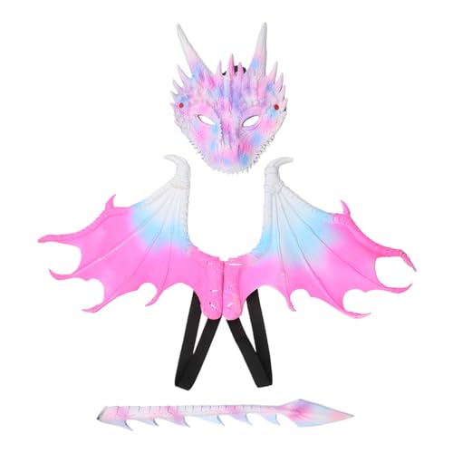 Lerpwige Drachenflügel Kostüm Schwanz Drachen Kostüm Set Halloween Cosplay Set von Lerpwige