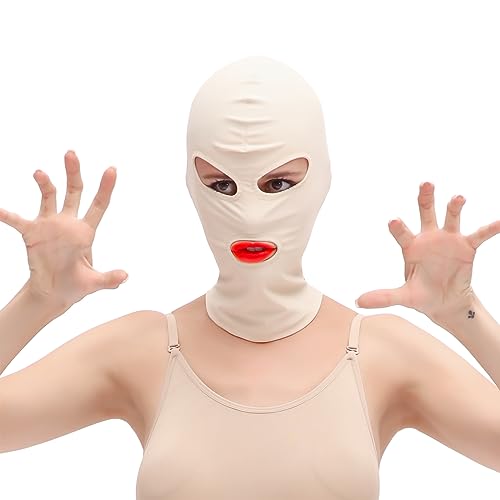 Lerpwige Elastic Cosplay Kostüm Kopfbedeckung Party Kopfbedeckung Eisseide Gesichtsmaske Für Halloween Party Bühnenaufführungen Kopfmaske von Lerpwige