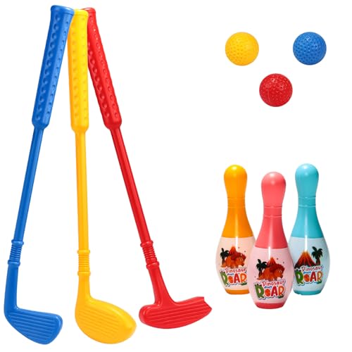 Lerpwige Golf-Trainingsset für Kinder mit ergonomischem Design, Golfschlägerball und Bowling-Pin, für Indoor-Outdoor-Übungen, Kinder-Reise-Set mit Tasche Lerpwige Golf-Trainingsset für Kinder mit ergonomischem Design, Golfschlägerball und Bowling-Pin, für Indoor-Outdoor-Übungen, Kinder-Reise-Set mit Tasche von Lerpwige