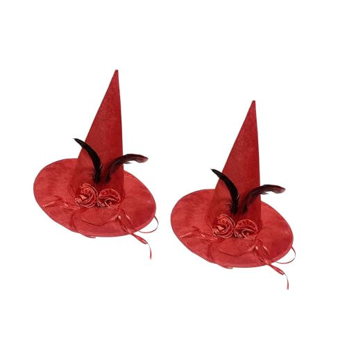 Lerpwige Hexenhut, weich, samtig, spitz, Partyhut mit Stoffblume, detaillierter Rand, Halloween-Accessoire, Halloween-Rollenspiele, Hut mit Gaze-Blume Lerpwige Hexenhut, weich, samtig, spitz, Partyhut mit Stoffblume, detaillierter Rand, Halloween-Accessoire, Halloween-Rollenspiele, Hut mit Gaze-Blume von Lerpwige