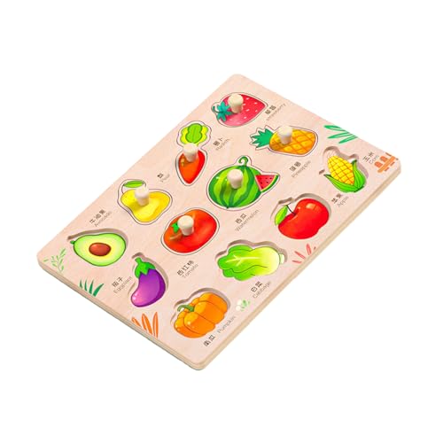 Lerpwige Holzgemüse Tiere Fahrzeug Obst Puzzle Für Kinder Von 3-6 Jahren Peg Hand Game Baby Grip Motor Skills Toy Lerpwige Holzgemüse Tiere Fahrzeug Obst Puzzle Für Kinder Von 3-6 Jahren Peg Hand Game Baby Grip Motor Skills Toy von Lerpwige