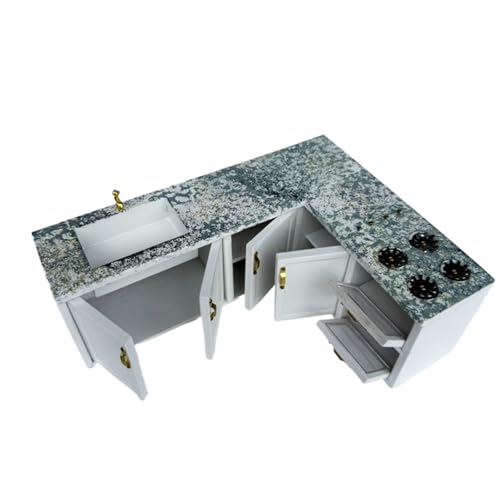 Lerpwige Miniatur Küchenherd Spüle Schrank Set Für Dollhouses Enthusiasten Von 1/12 Skala Und Sammlerszene Display Accessoire Miniatur Holzküchenschrank Lerpwige Miniatur Küchenherd Spüle Schrank Set Für Dollhouses Enthusiasten Von 1/12 Skala Und Sammlerszene Display Accessoire Miniatur Holzküchenschrank von Lerpwige