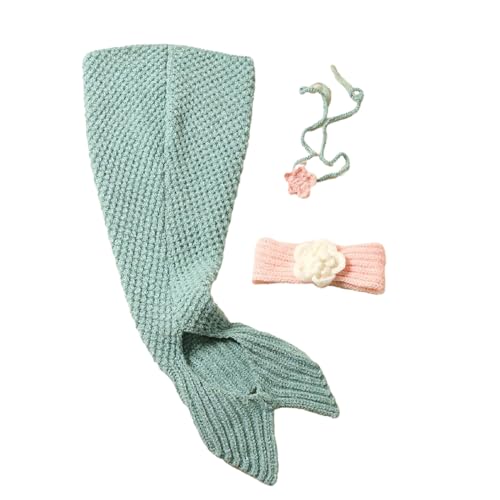 Lerpwige Neugeborenen Set Seemädchen Kostüm Blumen Stirnband Requisiten Baby Kostüm Kleinkind Fotografie Outfit von Lerpwige