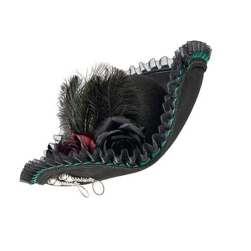 Lerpwige Piratenhut aus Spitze mit Federn, Kolonial-Kostüm-Zubehör mit Spitzenbesatz für historische Nachstellungen und Theateraufführungen, Bühnenshow, Kopfbedeckung Lerpwige Piratenhut aus Spitze mit Federn, Kolonial-Kostüm-Zubehör mit Spitzenbesatz für historische Nachstellungen und Theateraufführungen, Bühnenshow, Kopfbedeckung von Lerpwige