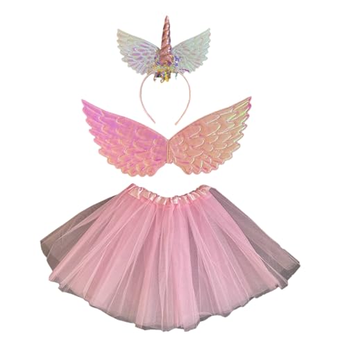 Lerpwige Prinzessin Kleidung Kleine Mädchen Einhörner Kostüm Set Tutus Einhörner Stirnband von Lerpwige