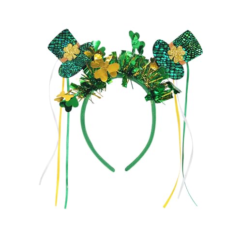 Lerpwige Stpatricks Urlaubsthema Stirnband Für Erwachsene Kinder Alle Alters Slip Shamrock Stirnband Glitzernde Kleebehörer Haoper Für Party von Lerpwige