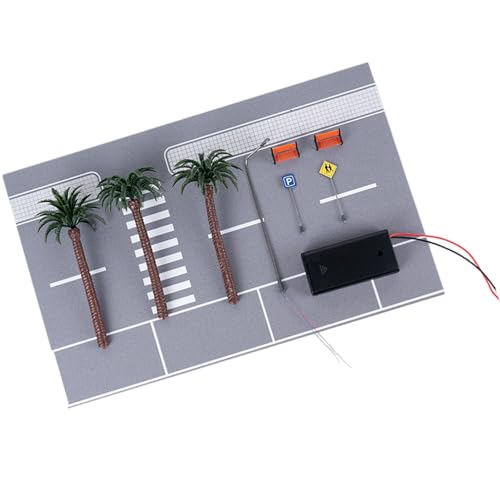 Lerpwige Straßenset Und Landschaftszubehör Maßstab 1:64 Mit Kokosnussbaum Stadtstraßenszenen Straßenschild Für Modellbegeisterte von Lerpwige