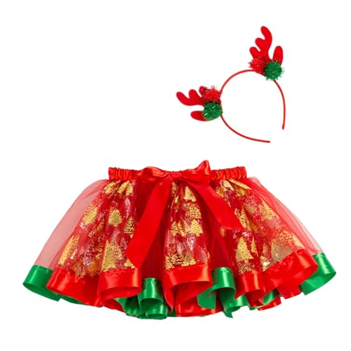 Lerpwige Weihnachten Rentier Stirnband Mit Tutus Rock Set Weihnachten Kostüm Zubehör Für Weihnachten Urlaub Party Cosplay Requisiten von Lerpwige