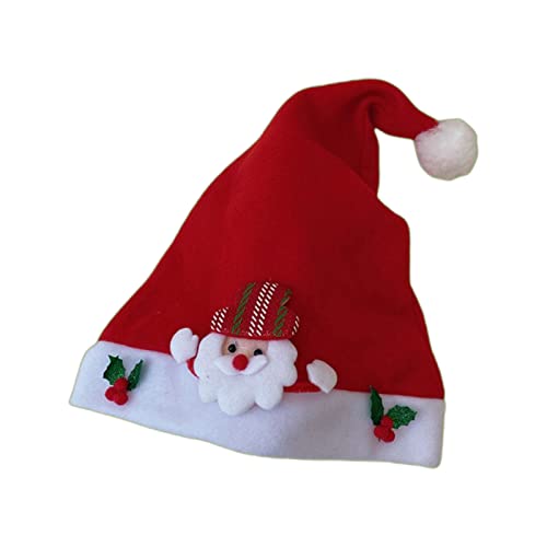 Lerpwige Weihnachtsmütze mit Cartoon-Motiv für Erwachsene, warme Plüsch-Weihnachtsmütze für Erwachsene und Kinder von Lerpwige