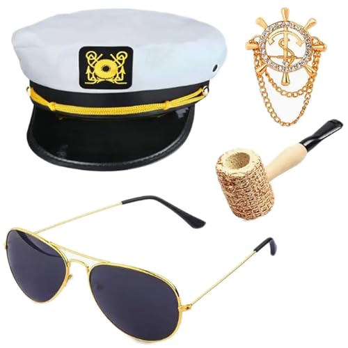 Lerpwige Yacht Kapitän Kostüm Zubehör Marine Kostüm Zubehör Kapitän Requisiten Halloween Kostüm Party von Lerpwige