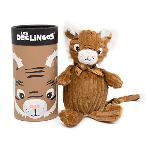 Les Déglingos - Kleines Simply Speculos Der Tiger – Cassonade – ultraweiches Plüschtier – Geschenkidee – verwendbar ab der Geburt – 22 cm von LES DÉGLINGOS