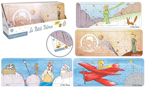 Les Zamibois 865008 PLANÈTE Bois-Panorama-Puzzle-Lernspiel-Der kleine Prinz-865008-21 Teile-Zufälliges Modell-Holz-Kinderspiel-Kinderpuzzle-45 cm x 18 cm-Ab 3 Jahren, bunt von Les Zamibois