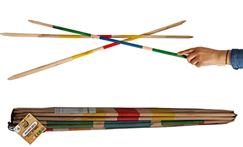 PLANÈTE BOIS 140787 Mikado Riesiges Mikado-FSC-140787-2 bis 6 Spieler-Mehrfarbig-Holz-Kinderspiel-Gesellschaftsspiel-Geschicklichkeitsspiel-Outdoor-Spiel-80 cm x 1 cm-Ab 4 Jahren, Holz von PLANÈTE BOIS