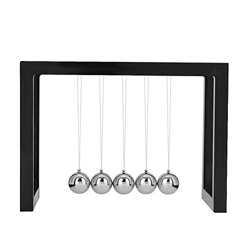 LetCart Pendel Kugel,Massives Metall Physik Wissenschaft Pendel Ball Und Klassisches Newton Kugelstoß Pendel Ornament,Dekompressions Ornament Für Home Office Decor (Schwarz) von LetCart